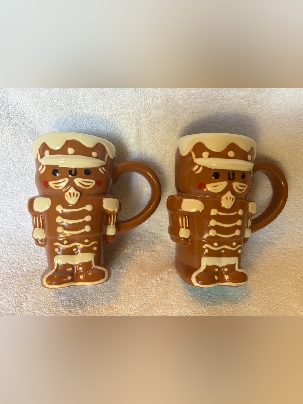 Wondershop - Gingerbread Soldier Ceramic Mug - Brown.  Set of 2.  NEW